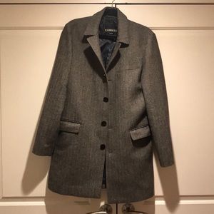 Express Men’s Peacoat - Grey and Black